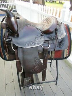 VINTAGE 15'' 1100 AMERICAN SADDLERY FORREST ROPER western saddle FQH bars 35.5LB