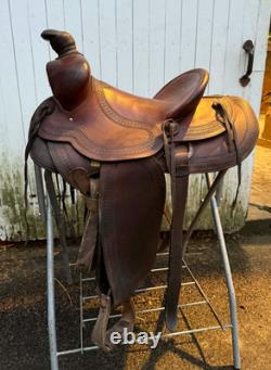 VINTAGE- George Lawrence Co. High Back Western Saddle 14 SUPPLE -WONDERFUL