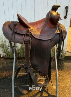 VINTAGE- George Lawrence Co. High Back Western Saddle 14 SUPPLE -WONDERFUL