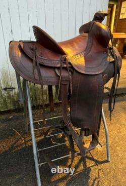 VINTAGE- George Lawrence Co. High Back Western Saddle 14 SUPPLE -WONDERFUL