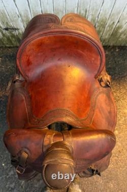 VINTAGE- George Lawrence Co. High Back Western Saddle 14 SUPPLE -WONDERFUL