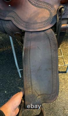 VINTAGE- George Lawrence Co. High Back Western Saddle 14 SUPPLE -WONDERFUL