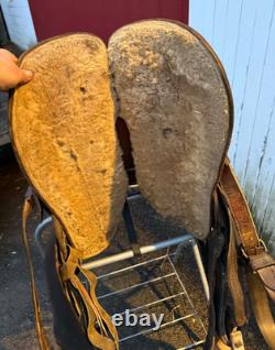 VINTAGE- George Lawrence Co. High Back Western Saddle 14 SUPPLE -WONDERFUL