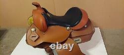 VINTAGE Leather WESTERN SADDLE 15 black and brown