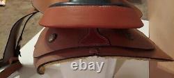 VINTAGE Leather WESTERN SADDLE 15 black and brown