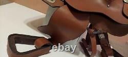 VINTAGE Leather WESTERN SADDLE 15 black and brown