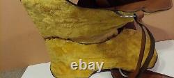 VINTAGE Leather WESTERN SADDLE 15 black and brown