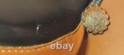 VINTAGE Leather WESTERN SADDLE 15 black and brown