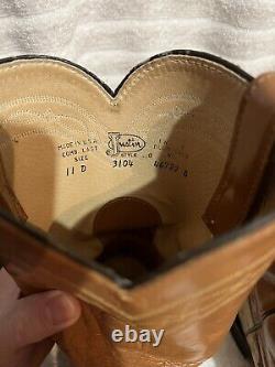 VTG Justin Boots Full Quill Ostrich Antique Saddle Men 11 D Ferrini Ostrich Belt