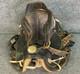 Vtg Leather Western Horse Saddle With Brass Fittings & Stirrups Black/brown