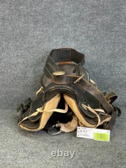 VTG Leather Western Horse Saddle with Brass Fittings & Stirrups Black/Brown