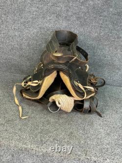 VTG Leather Western Horse Saddle with Brass Fittings & Stirrups Black/Brown