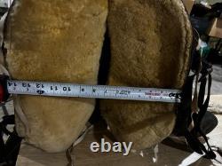 VTG Leather Western Horse Saddle with Brass Fittings & Stirrups Black/Brown