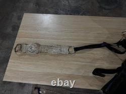 VTG Leather Western Horse Saddle with Brass Fittings & Stirrups Black/Brown