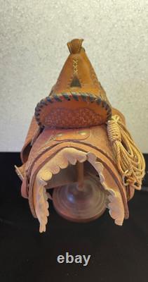 VTG Pugsley Brasil Salesman Sample Leather Saddle w Wood Stand Very good 9