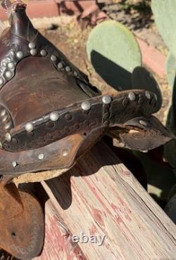 VTG-Youth/Kid-17.10.6-Western Ranch Saddle Horse Barrel-Nickel Studs/Tapadero