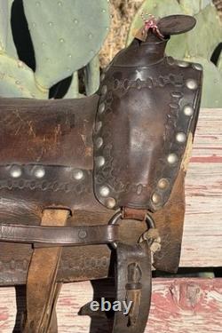 VTG-Youth/Kid-17.10.6-Western Ranch Saddle Horse Barrel-Nickel Studs/Tapadero