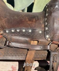 VTG-Youth/Kid-17.10.6-Western Ranch Saddle Horse Barrel-Nickel Studs/Tapadero