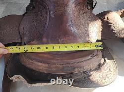 VTG Youth Kids 14-15 Western Tooled Leather Ranch Riding Saddle Horse Pony