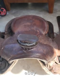 VTG Youth Kids 14-15 Western Tooled Leather Ranch Riding Saddle Horse Pony