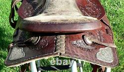 Very Nice 13 Western Youth Saddle With Silver Plates