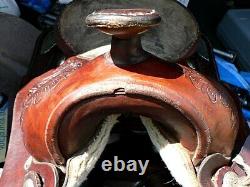 Very Nice 13 Western Youth Saddle With Silver Plates