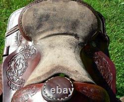 Very Nice 13 Western Youth Saddle With Silver Plates