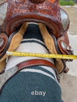 Very Nice Circle Y Equitation Western Saddle With Beautiful Tooling