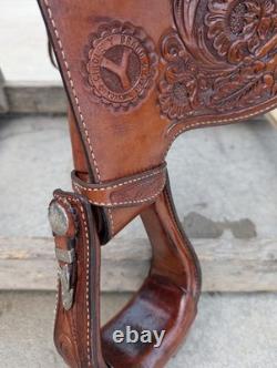 Very Nice Circle Y Equitation Western Saddle With Beautiful Tooling