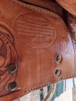 Very Nice Circle Y Equitation Western Saddle With Beautiful Tooling