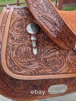 Very Nice Circle Y Equitation Western Saddle With Beautiful Tooling