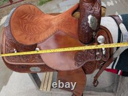 Very Nice Circle Y Equitation Western Saddle With Beautiful Tooling