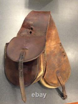 Very Rare Saddle Bags Maker Marked A. W. Brill Austin, Texas Leather Cowboy Bags