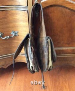 Very Rare Saddle Bags Maker Marked A. W. Brill Austin, Texas Leather Cowboy Bags