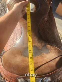 Victor Custom Tack Solid Sterling Silver + 12k Gold 16 FQHB Western Show Saddle