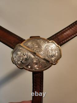 Victor Custom Tack Solid Sterling Silver + 12k Gold 16 FQHB Western Show Saddle
