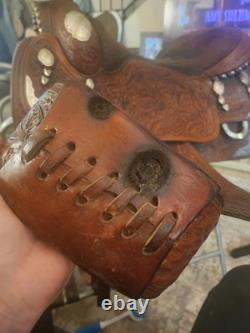 Victor Custom Tack Solid Sterling Silver + 12k Gold 16 FQHB Western Show Saddle