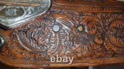 Victor Custom Tack Solid Sterling Silver + 12k Gold 16 FQHB Western Show Saddle
