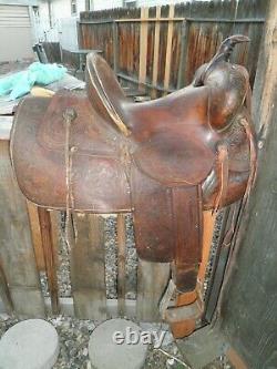 Vintage 13 Used Hamley Western Ranch Saddle