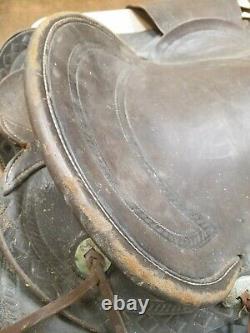 Vintage 14.5 Range King Western Saddle to Display or Restore, Tooled Leather