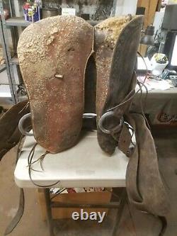 Vintage 14.5 Range King Western Saddle to Display or Restore, Tooled Leather