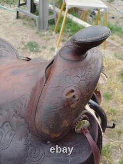 Vintage 14 Cowboy Collectable, Powder River Brand Western pleasure/Trail saddle