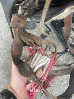 Vintage 14 Cowboy Western Saddle Red Leather John M Paul Rockford ill Rare 50's