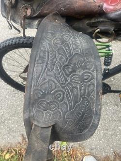 Vintage 14 Cowboy Western Saddle Red Leather John M Paul Rockford ill Rare 50's