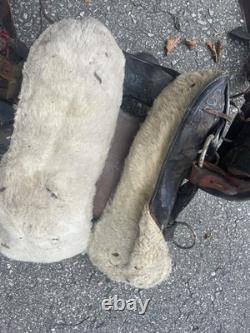 Vintage 14 Cowboy Western Saddle Red Leather John M Paul Rockford ill Rare 50's