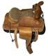 Vintage 14 Western Roper Ranch Saddle Hand-tooled Leather Basketweave