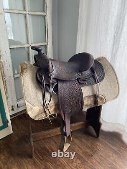 Vintage 14 Western Slick Seat Leather Cowboy Horse Saddle Very Nice