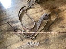 Vintage 15.5 Tex Tan Hereford Brand Western Saddle, Floral Leather Tooling