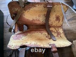 Vintage 15.5 Tex Tan Hereford Brand Western Saddle, Floral Leather Tooling