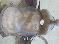 Vintage 15 Brown Leather Western Horse Saddle Roping Saddle # 3920